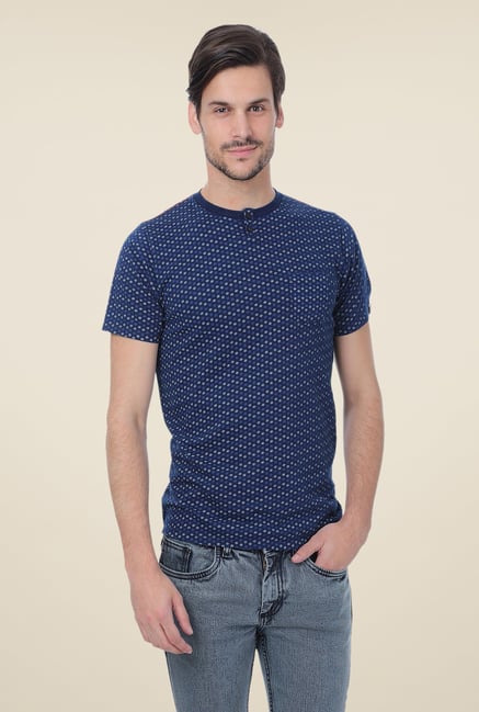 Basics Navy Printed Cotton T-shirt Basics Navy Printed Cotton T-shirt