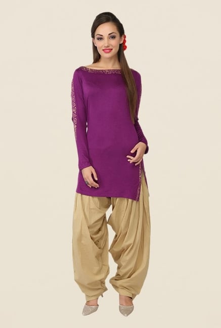 Ira Soleil Purple Solid Kurti Ira Soleil Purple Solid Kurti