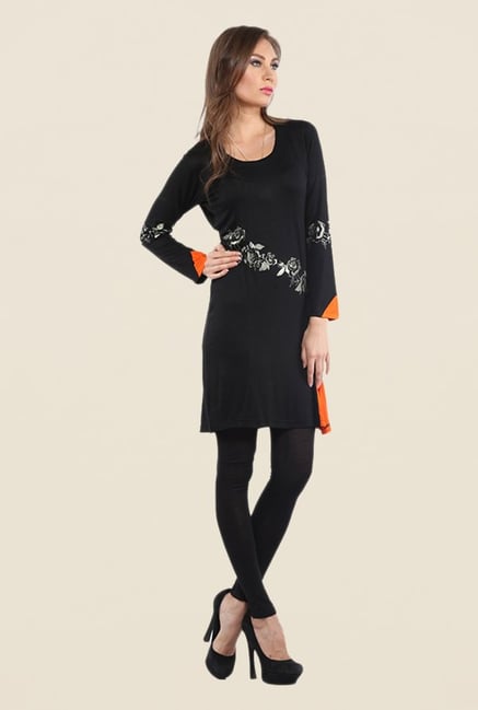 Ira Soleil Black Printed Kurti Ira Soleil Black Printed Kurti