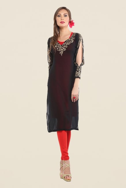 Ira Soleil Black Printed Kurta Ira Soleil Black Printed Kurta