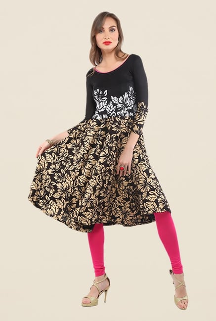 Ira Soleil Black Printed Kurta Ira Soleil Black Printed Kurta