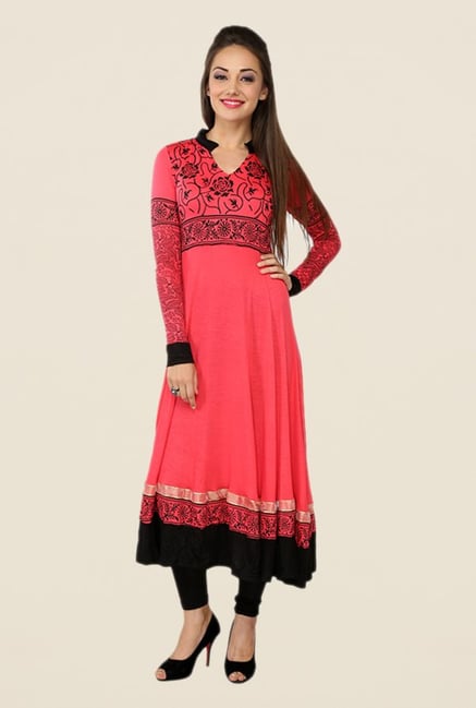 Ira Soleil Coral Printed Kurta Ira Soleil Coral Printed Kurta