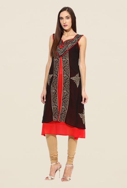 Ira Soleil Black Printed Kurta Ira Soleil Black Printed Kurta