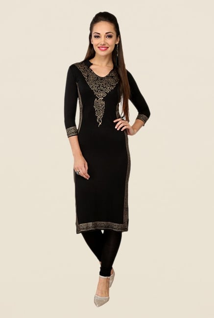 Ira Soleil Black Printed Kurta Ira Soleil Black Printed Kurta