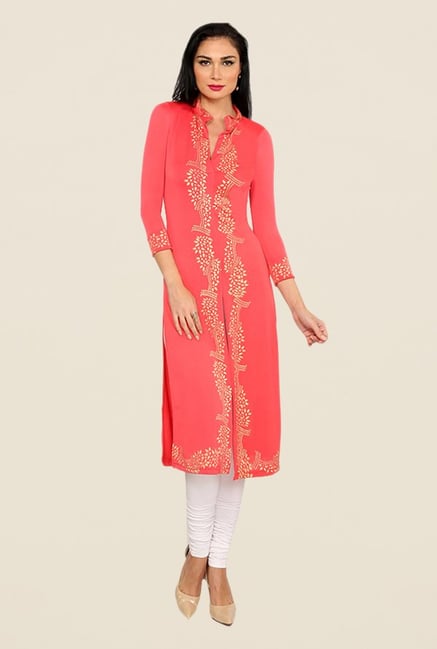 Ira Soleil Coral Printed Kurta Ira Soleil Coral Printed Kurta