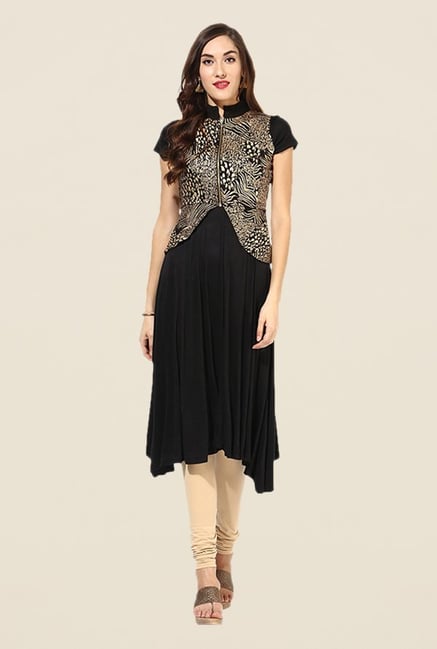 Ira Soleil Black Printed Kurta Ira Soleil Black Printed Kurta
