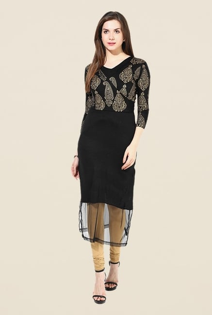 Ira Soleil Black Printed Kurta Ira Soleil Black Printed Kurta