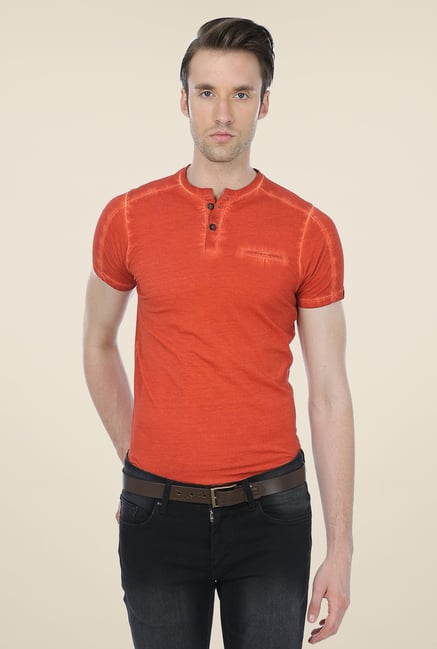 Basics Orange Solid T-shirt Basics Orange Solid T-shirt