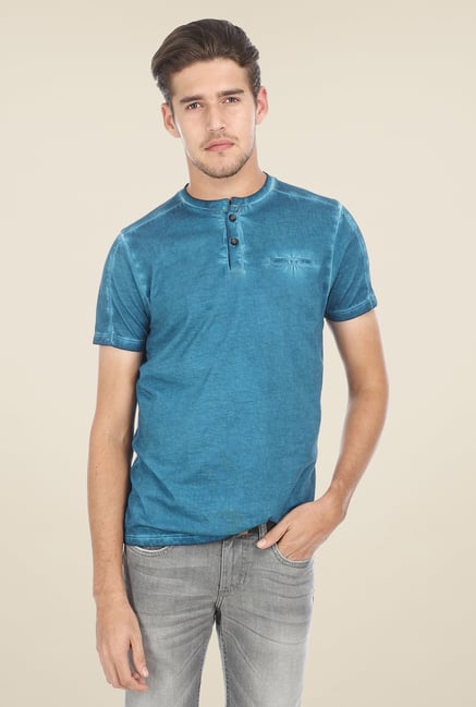 Basics Blue Solid T-shirt Basics Blue Solid T-shirt
