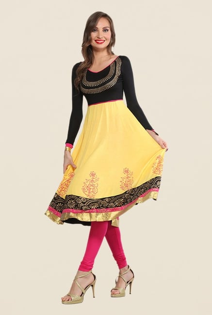 Ira Soleil Yellow Printed Kurta Ira Soleil Yellow Printed Kurta