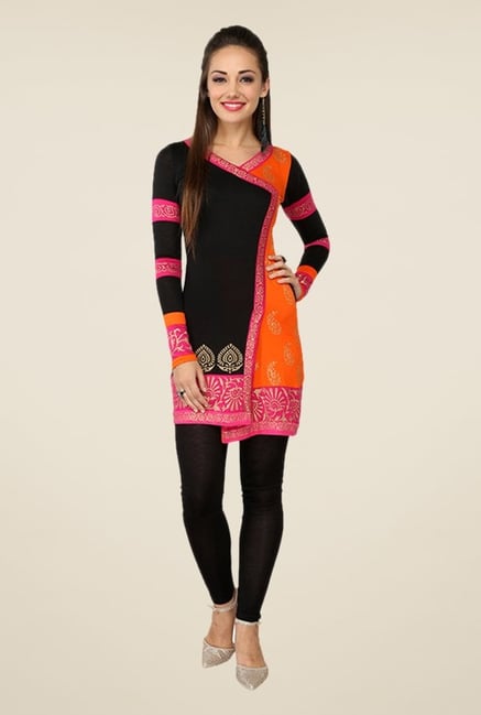 Ira Soleil Black Printed Kurti Ira Soleil Black Printed Kurti