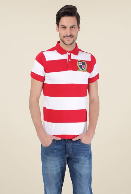Basics Red Cotton Polo T-shirt Basics Red Cotton Polo T-shirt