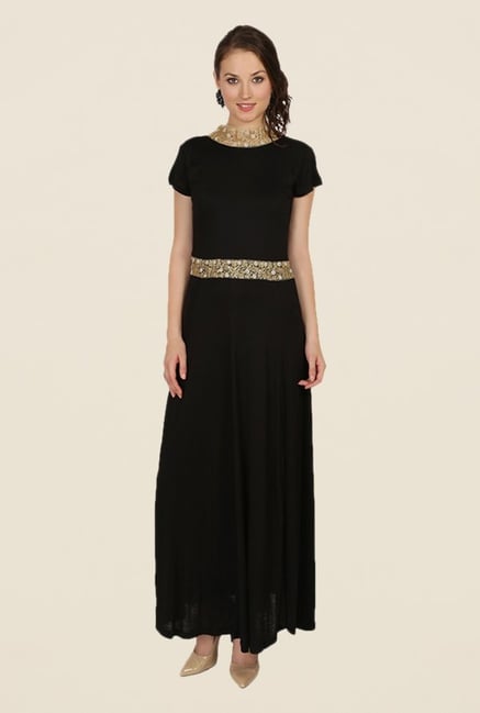 Ira Soleil Black Solid Kurta Ira Soleil Black Solid Kurta