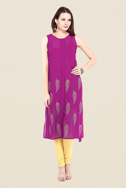 Ira Soleil Purple Printed Kurta Ira Soleil Purple Printed Kurta