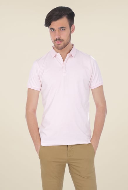 Basics Muscle Fit Light Pink Polo T-shirt Basics Muscle Fit Light Pink Polo T-shirt