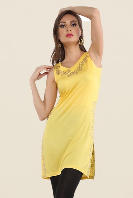 Ira Soleil Yellow Printed Kurti Ira Soleil Yellow Printed Kurti