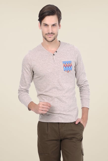 Basics Brown Solid T-shirt Basics Brown Solid T-shirt