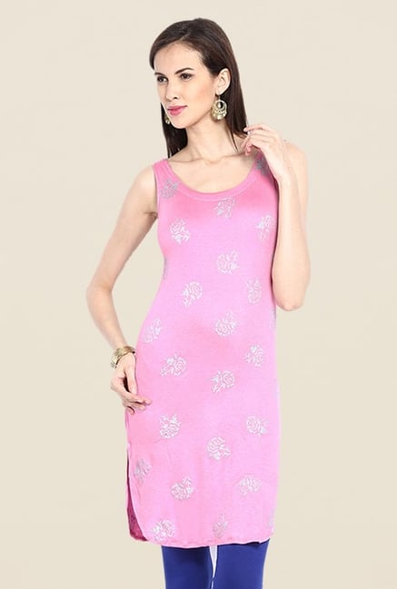 Ira Soleil Pink Printed Kurta Ira Soleil Pink Printed Kurta