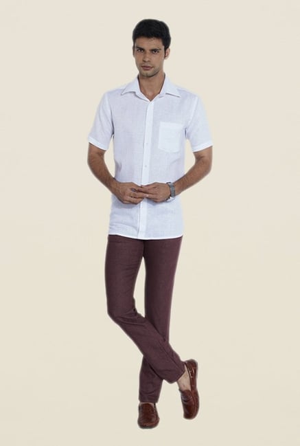 Park Avenue Maroon Raw Denim Jeans Park Avenue Maroon Raw Denim Jeans