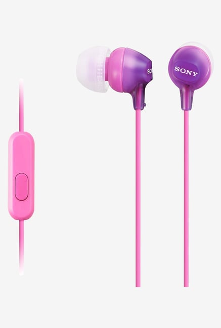 Sony MDR-EX15AP In the Ear Headphones with Mic (Violet) Sony MDR-EX15AP In the Ear Headphones with Mic (Violet)