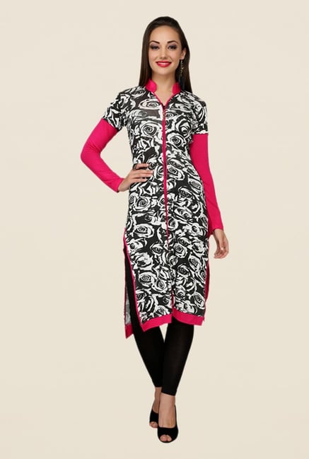 Ira Soleil Pink Printed Kurta Ira Soleil Pink Printed Kurta