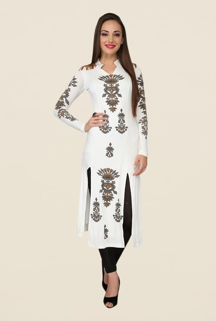 Ira Soleil White Printed Kurta Ira Soleil White Printed Kurta