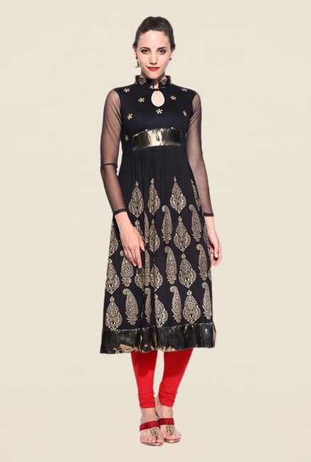 Ira Soleil Black Printed Kurta Ira Soleil Black Printed Kurta