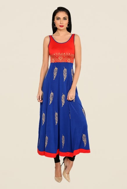 Ira Soleil Blue Printed Kurta Ira Soleil Blue Printed Kurta