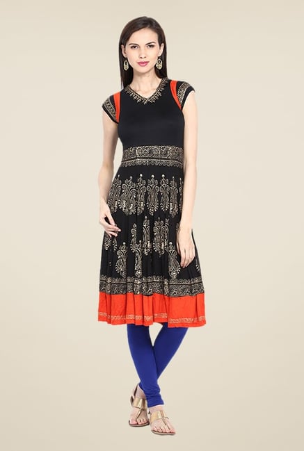Ira Soleil Black Printed Kurta Ira Soleil Black Printed Kurta