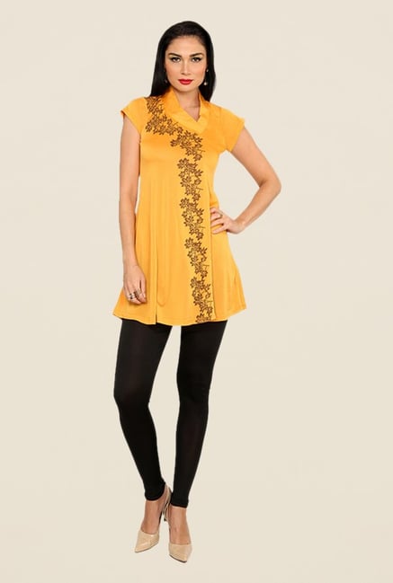 Ira Soleil Yellow Printed Kurti Ira Soleil Yellow Printed Kurti