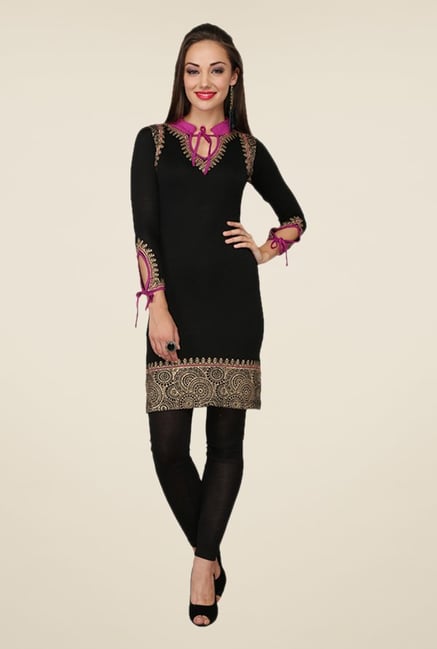 Ira Soleil Black Printed Kurti Ira Soleil Black Printed Kurti