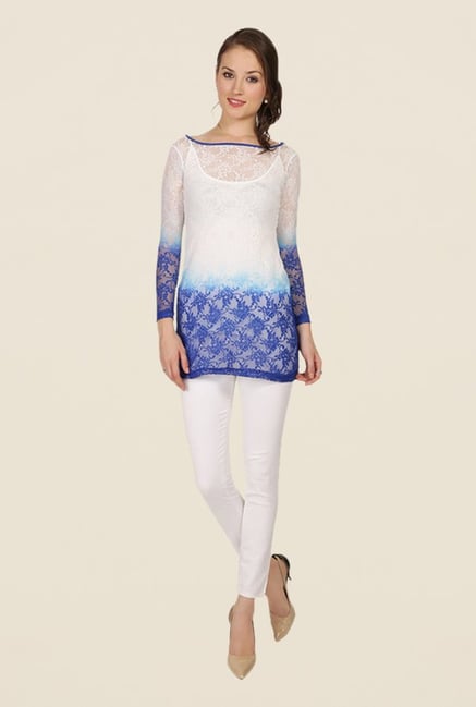 Ira Soleil White Printed Kurti Ira Soleil White Printed Kurti