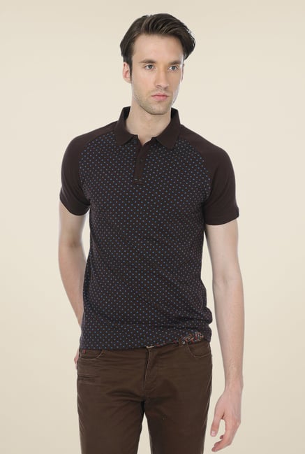 Basics Brown Polka Dot Polo T-shirt Basics Brown Polka Dot Polo T-shirt