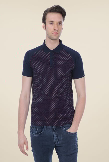 Basics Navy Polka Dot Polo T-shirt Basics Navy Polka Dot Polo T-shirt