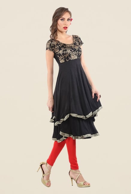 Ira Soleil Black Printed Kurta Ira Soleil Black Printed Kurta