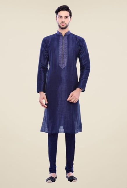 Manyavar Trendy Navy Embroidered Kurta & Churidar Manyavar Trendy Navy Embroidered Kurta & Churidar