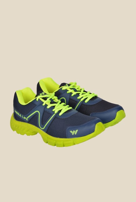 Wega Life Air Navy & Green Running Shoes Wega Life Air Navy & Green Running Shoes