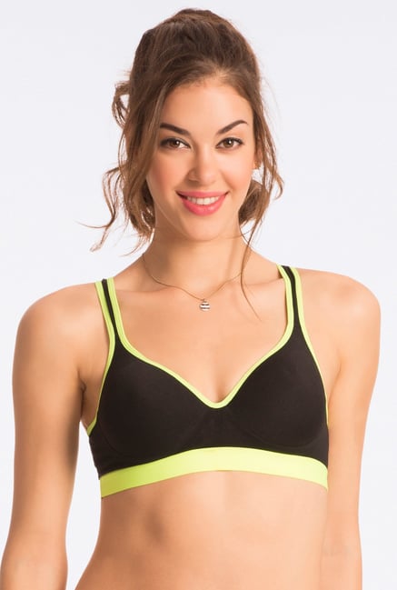 Pretty Secrets Black Neon Lime Sports Bra Pretty Secrets Black Neon Lime Sports Bra