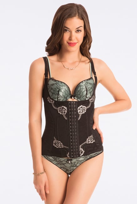 Pretty Secrets Black Front Open Torso Slimming Corset Pretty Secrets Black Front Open Torso Slimming Corset