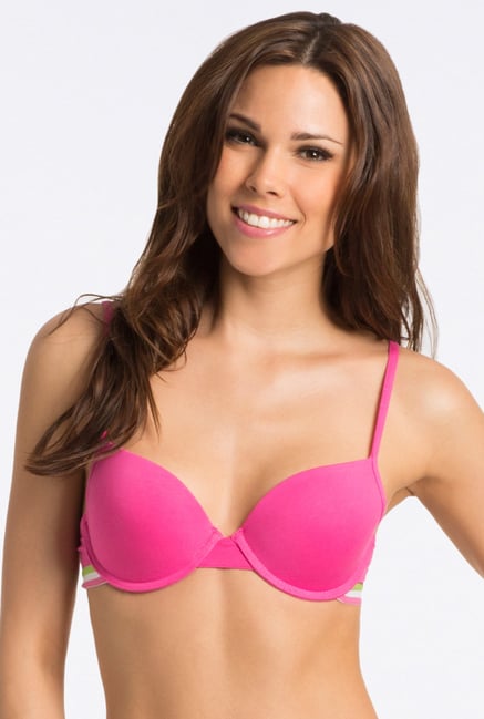 Pretty Secrets Pink Sporty Multistriped T Shirt Push Up Bra Pretty Secrets Pink Sporty Multistriped T Shirt Push Up Bra