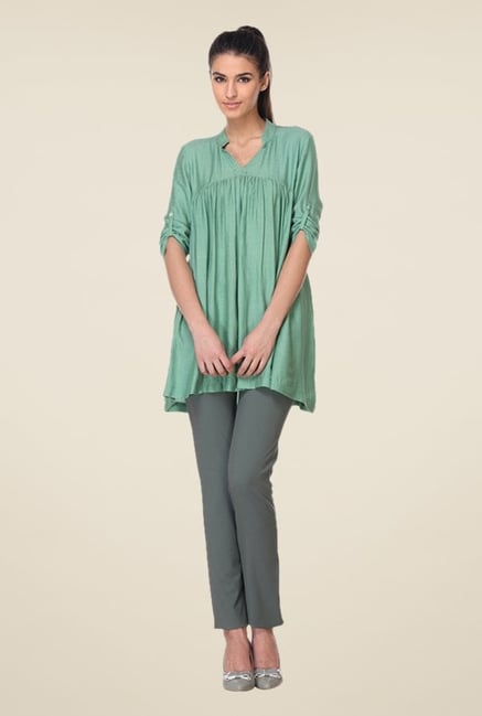 Kaaryah Green Solid Tunic Kaaryah Green Solid Tunic