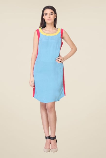 Kaaryah Blue Sleeveless Dress Kaaryah Blue Sleeveless Dress