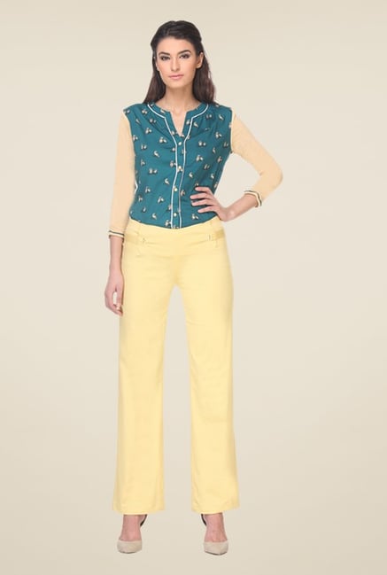 Kaaryah Yellow Relaxed Fit Trousers Kaaryah Yellow Relaxed Fit Trousers