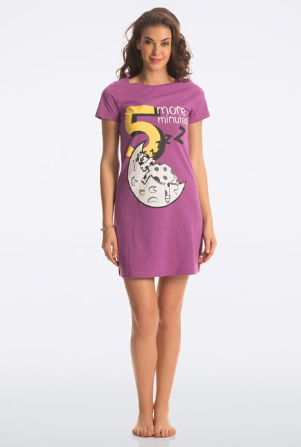 PrettySecrets Radiant Purple Graphic Print Sleepshirt PrettySecrets Radiant Purple Graphic Print Sleepshirt