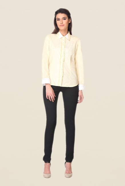Kaaryah Yellow Solid Shirt Kaaryah Yellow Solid Shirt