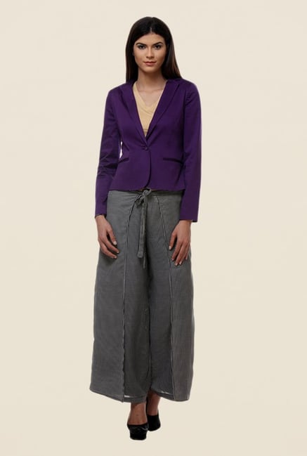 Kaaryah Purple Solid Jacket Kaaryah Purple Solid Jacket