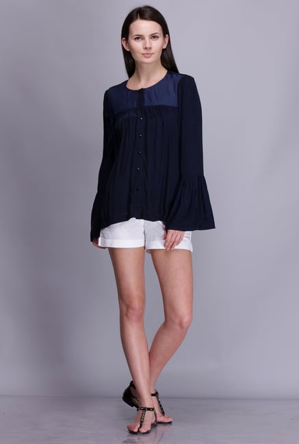 Kaaryah Navy Solid Top Kaaryah Navy Solid Top