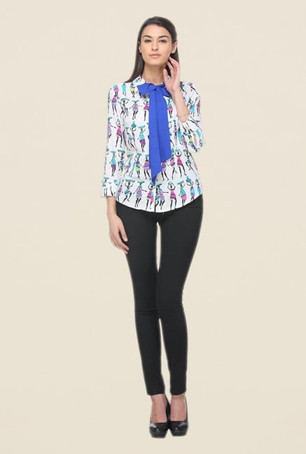 Kaaryah White Printed Shirt Kaaryah White Printed Shirt