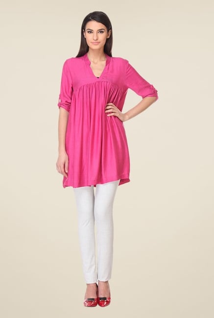 Kaaryah Pink Solid Tunic Kaaryah Pink Solid Tunic