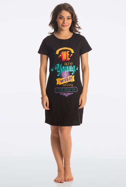 PrettySecrets Black Young & Wild Sleepshirt PrettySecrets Black Young & Wild Sleepshirt